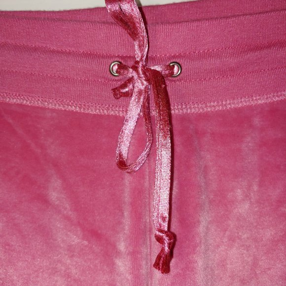 BCBGMaxAzria Y2K Velour Sweatpants Track Size XL Hot Pink - Picture 4 of 9